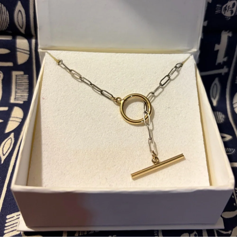 Idlewild Everyday Necklace NWT NEW IN BOX Elegant Silver & Gold Necklace 16”